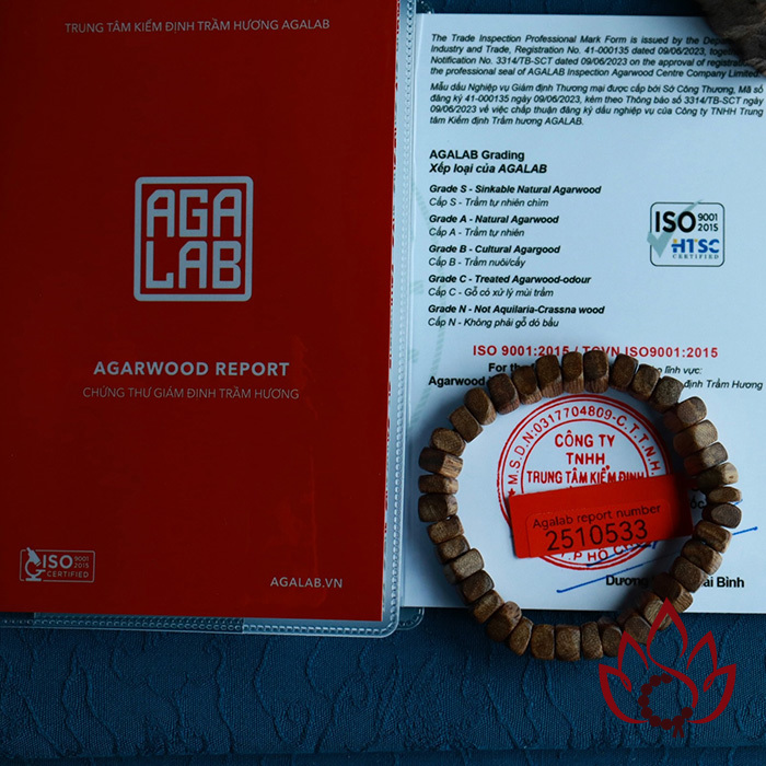 Vòng Trầm Hương Hạt Dẹp Thô | 7 Ly | Trầm Tốc Kiến Tự Nhiên Lâu Năm